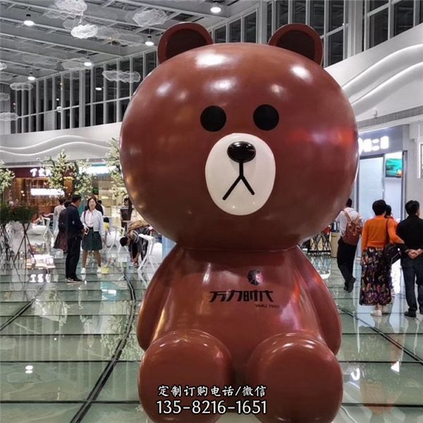 玻璃鋼卡通彩繪商場創意維尼熊雕塑（4）