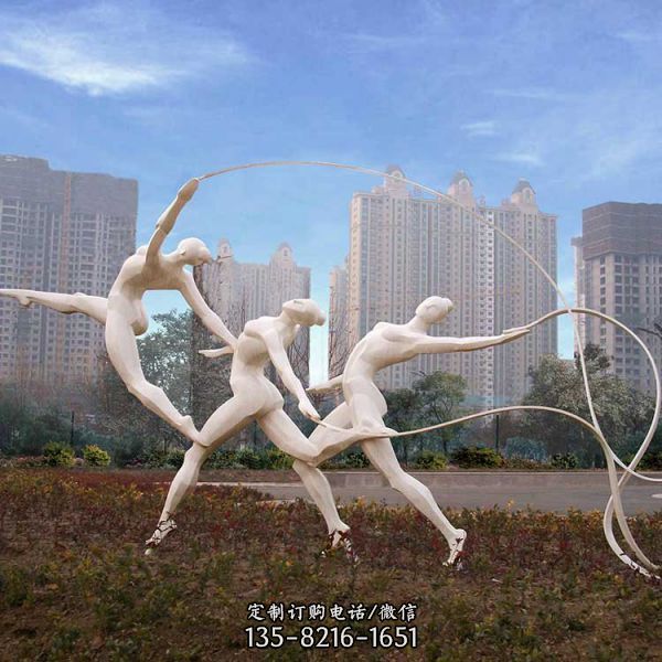 不銹鋼運(yùn)動(dòng)戶外校園人物競(jìng)技雕塑擺件（4）