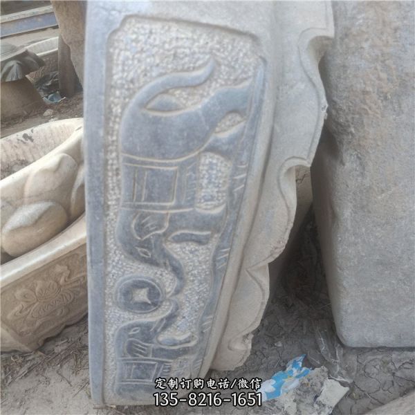 庭院園林?jǐn)[放仿古流水青石魚缸 老物件（7）