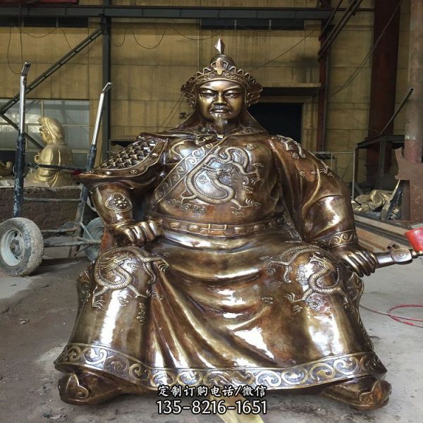 鑄銅人物雕塑玻璃鋼仿銅人雕塑大型古代名人擺件