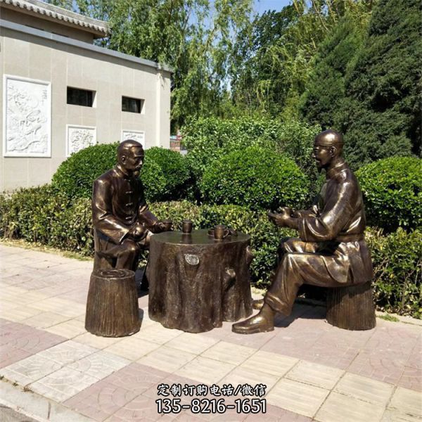 玻璃鋼仿銅知青下鄉人物雕像（2）
