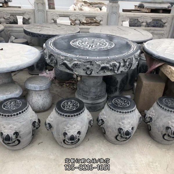 庭院石桌石凳 仿古青石石雕擺件（3）
