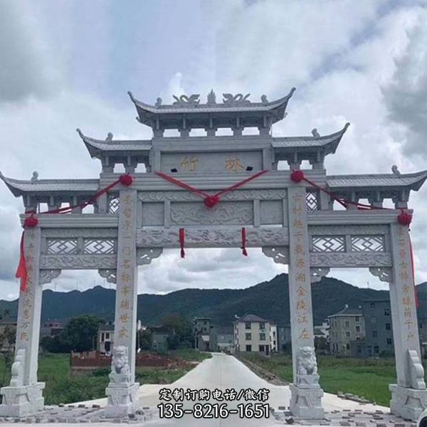 鄉鎮村莊石雕牌坊雕塑（3）