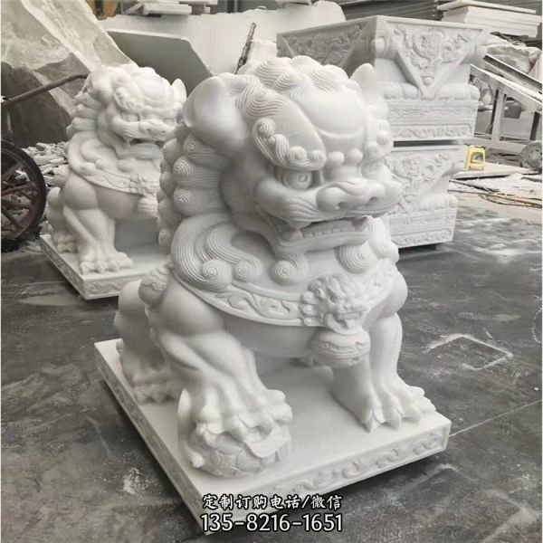大理石石雕戶外景觀石雕獅子雕塑