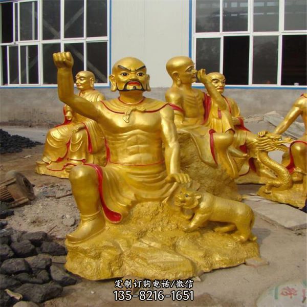 寺廟玻璃鋼彩繪供奉菩薩十八羅漢雕塑（4）