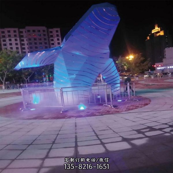 不銹鋼魚雕塑水池景觀發(fā)光雕塑海豚雕塑鏤空動物擺件（5）
