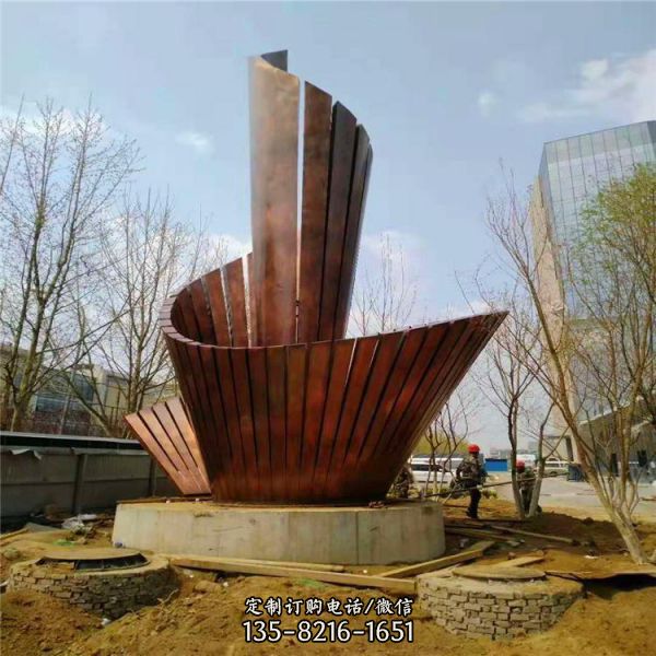 不銹鋼仿銅園林景觀人物動物景觀雕塑（5）