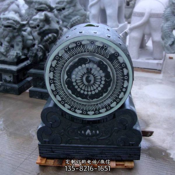 仿古門墩抱鼓青石古建門口擺件一對抱鼓石雕塑（2）