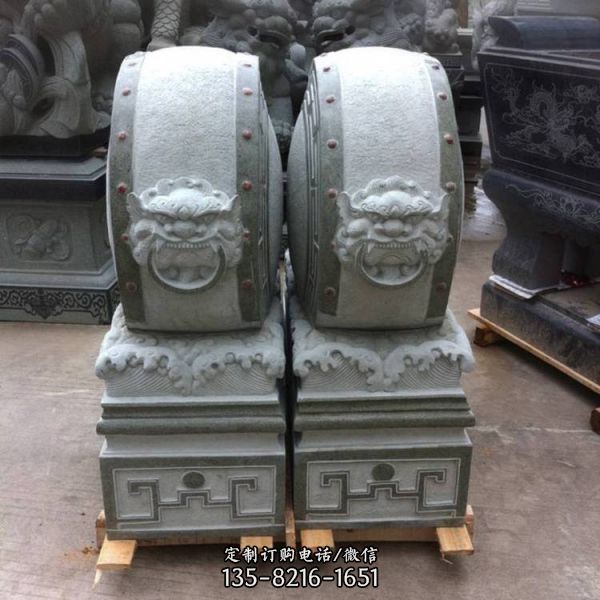 仿古門墩抱鼓青石古建門口擺件一對抱鼓石雕塑（3）