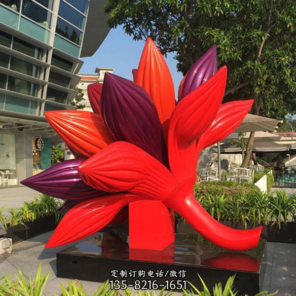 園林景觀大型不銹鋼材質花朵雕塑（2）