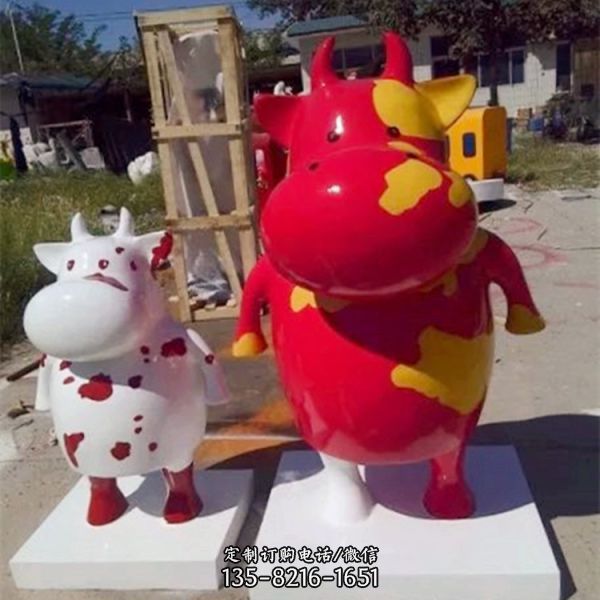 戶外廣場公園商場連鎖店形象小牛雕像卡通動物雕塑（1）