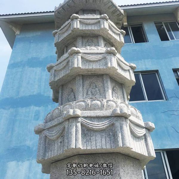 寺廟古建十三層石塔雕塑（1）