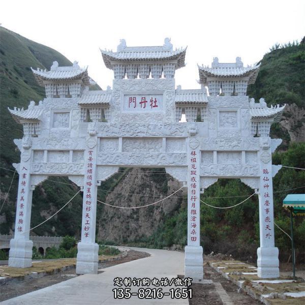古建筑村口大型牌坊雕塑（4）