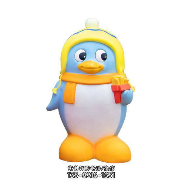 商場擺放玻璃鋼卡通企鵝公仔小品（1）