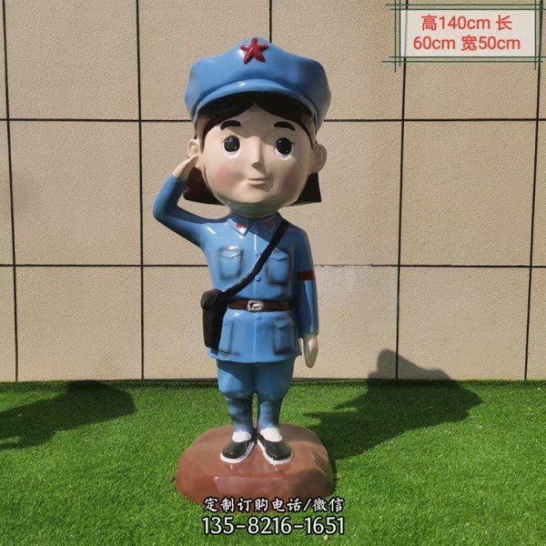 校園景區(qū)玻璃鋼小八路雕塑（4）