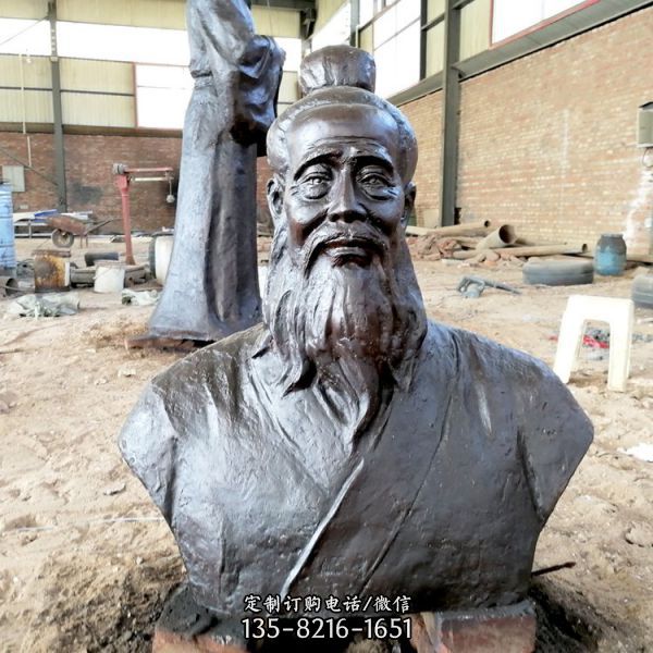 玻璃鋼仿銅園林景區古代名醫雕塑（2）
