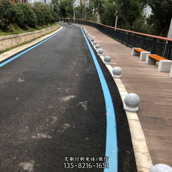 園林?jǐn)[放天然花崗巖圓球擋車石 路障石（1）