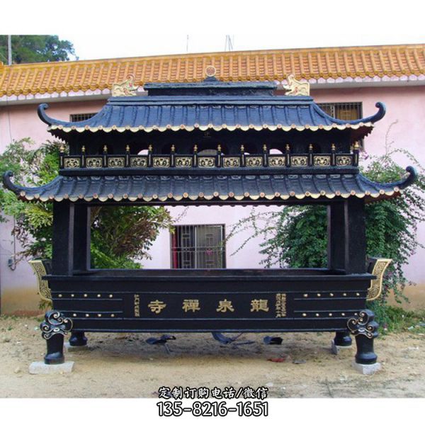 寺廟大型鑄銅鐵長方形香爐 擺件（1）