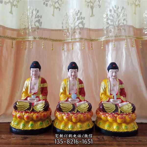 寺廟供奉菩薩玻璃鋼彩繪如來(lái)佛祖雕塑（5）
