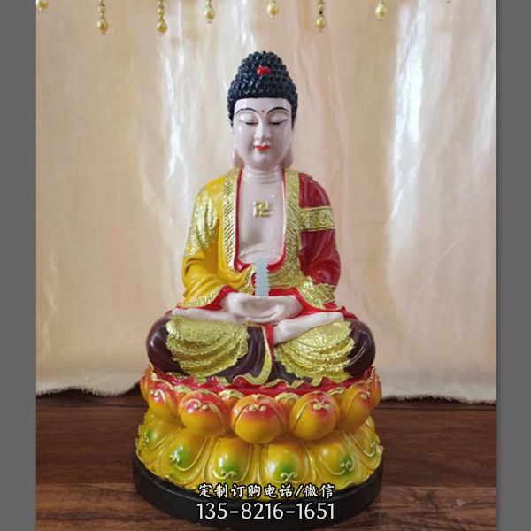 寺廟供奉菩薩玻璃鋼彩繪如來(lái)佛祖雕塑（2）