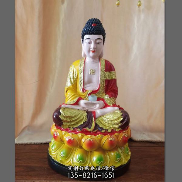 寺廟供奉菩薩玻璃鋼彩繪如來(lái)佛祖雕塑（1）