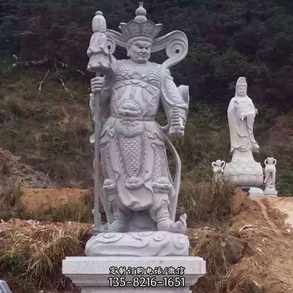 石雕園林戶外大型大理石四大金剛雕塑（1）