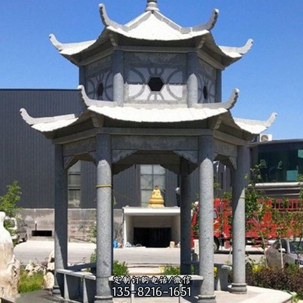 戶外景觀涼亭 仿古青石石雕亭子雕塑（1）
