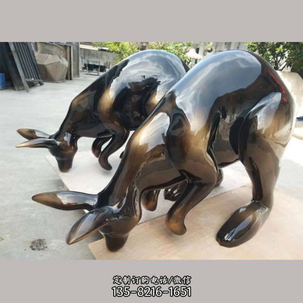 戶外園林玻璃鋼動物景觀袋鼠雕塑