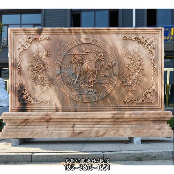 庭院別墅門口大型浮雕影壁雕塑