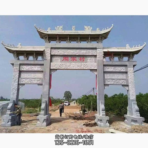 大理石石雕戶外園林景觀牌坊雕塑