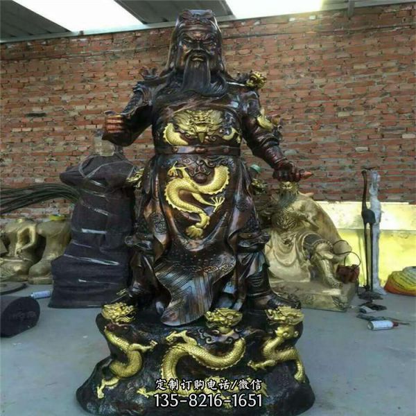 玻璃鋼彩繪寺廟宗教供奉關公雕塑（1）