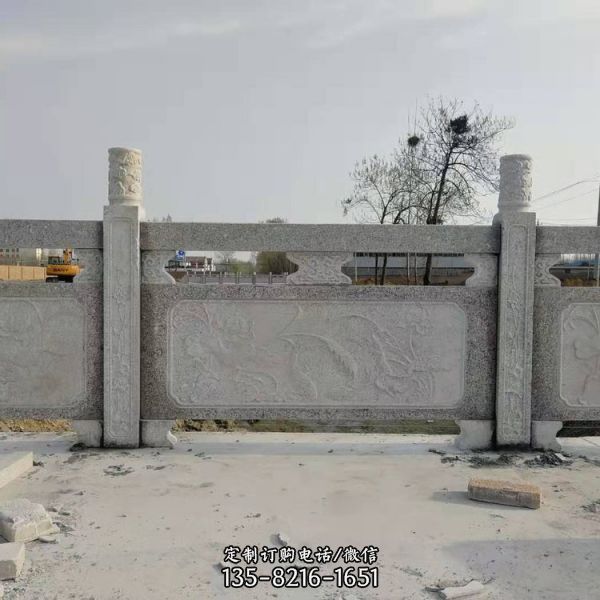 大理石欄桿石欄板花崗巖石雕河道護欄漢白玉扶手庭院圍欄