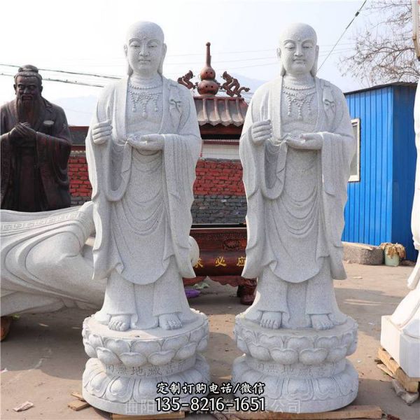 漢白玉三面觀音佛像雕塑寺園擺件可定做（5）