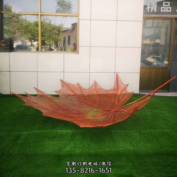 廣場抽象創意不銹鋼鐵藝工藝品戶外園林大型植物擺件（5）