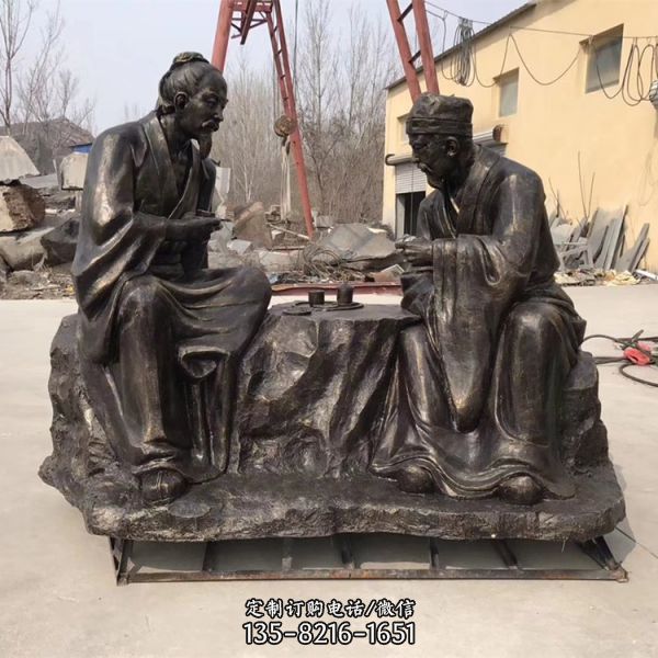 玻璃鋼仿銅人物公園景觀情景小品