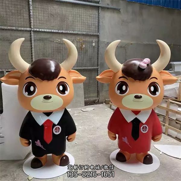 卡通動物牛雕塑新年卡通雕塑美陳裝飾品（2）