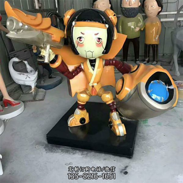 玻璃鋼英雄人物雕塑 游戲動漫卡通會所商場裝飾擺件