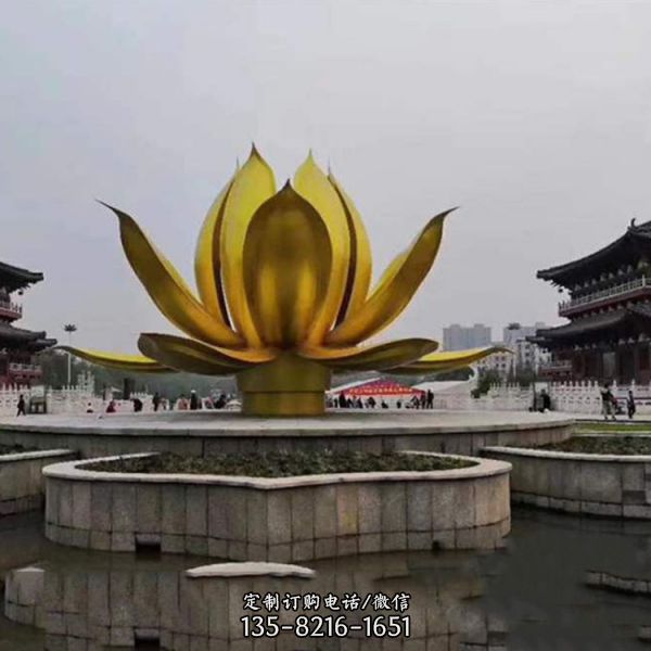 304不銹鋼蓮花雕塑定做金屬（2）