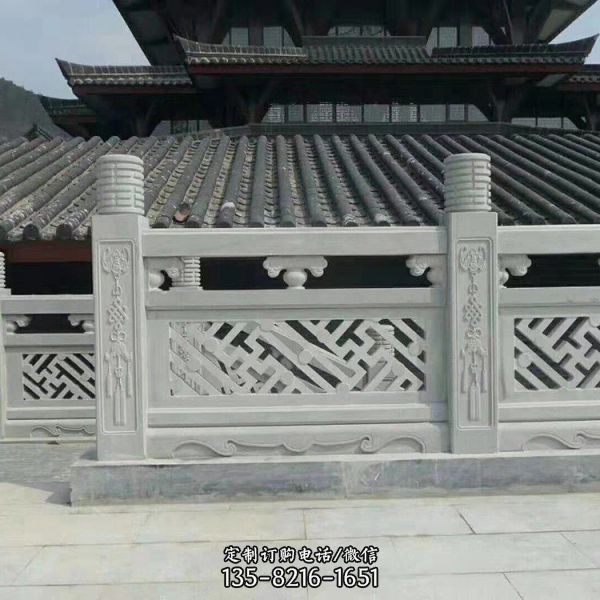 公園水景裝飾青石浮雕石欄桿（1）