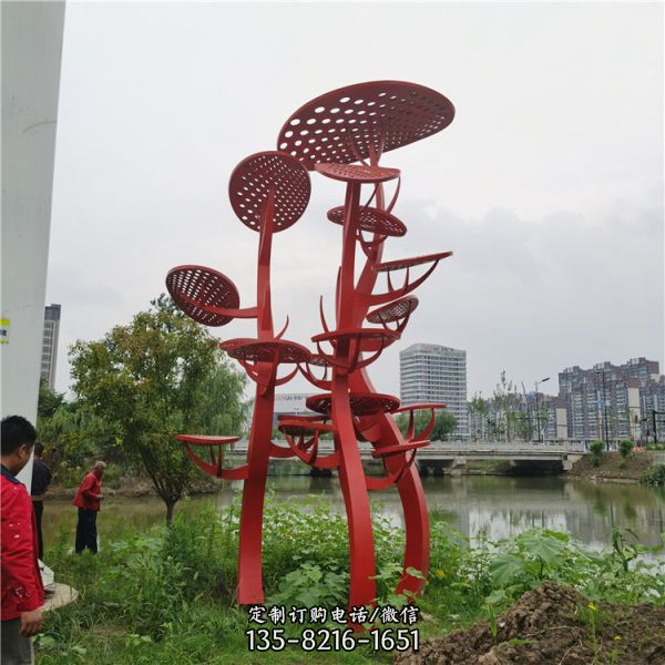 不銹鋼戶外園林大型景觀抽象樹雕塑