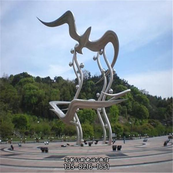 戶外公園城市不銹鋼抽象藝術(shù)造型可定制（4）