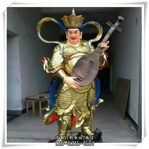 寺廟宗教不銹鋼噴金烤漆佛像雕塑（4）