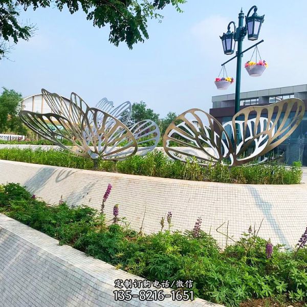 戶外廣場大型不銹鋼彩繪抽象創(chuàng)意景觀雕塑（3）