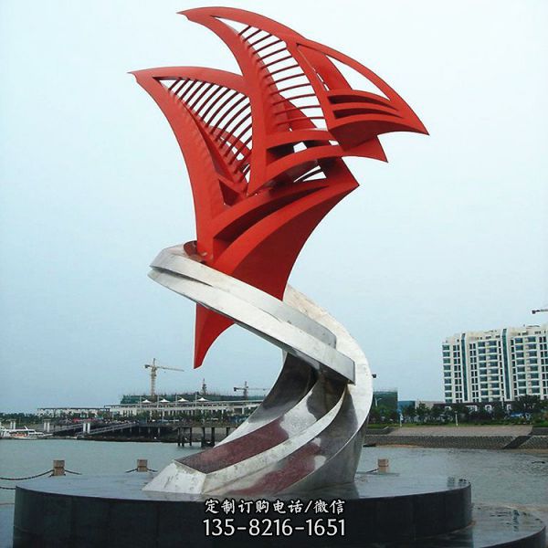 戶外廣場大型不銹鋼抽象景觀擺件