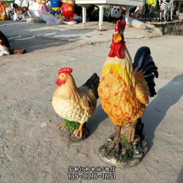 玻璃鋼仿真動(dòng)物家禽農(nóng)場(chǎng)大公雞雕塑