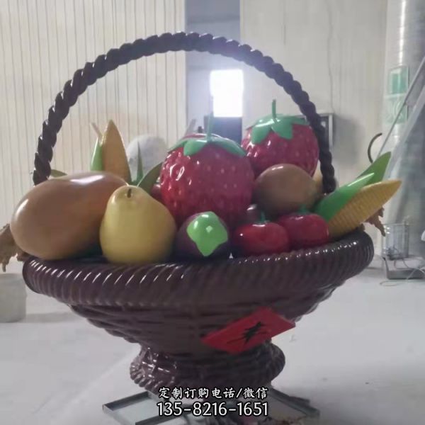 采摘園玻璃鋼彩繪水果蔬菜雕塑（6）