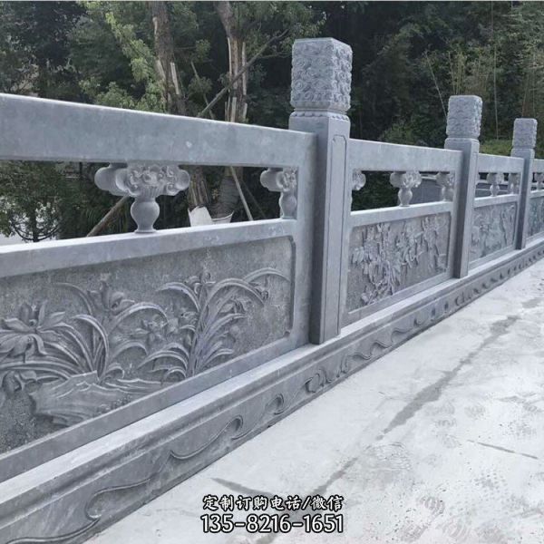 戶外河道大理石石雕欄桿欄板雕塑（1）
