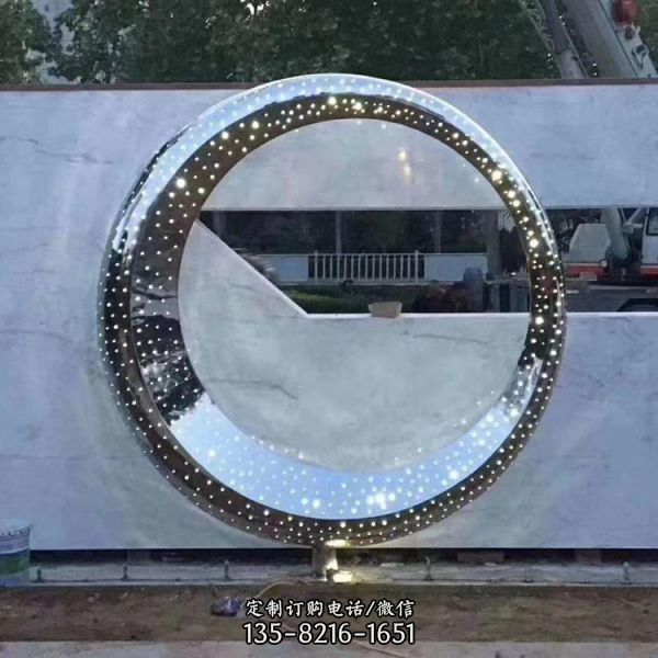 房產園林綠地大型不銹鋼圓環雕塑（1）