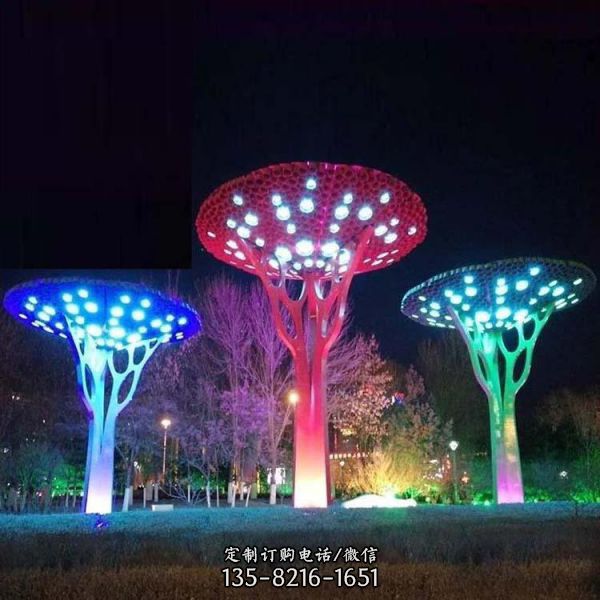 廣場公園水滴燈光不銹鋼鏤空圓球城市亮化夜景觀雕塑（2）
