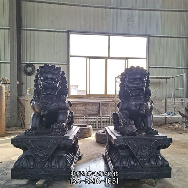 酒店門(mén)口擺件 銅雕鎮(zhèn)宅招財(cái)獅子雕塑（1）